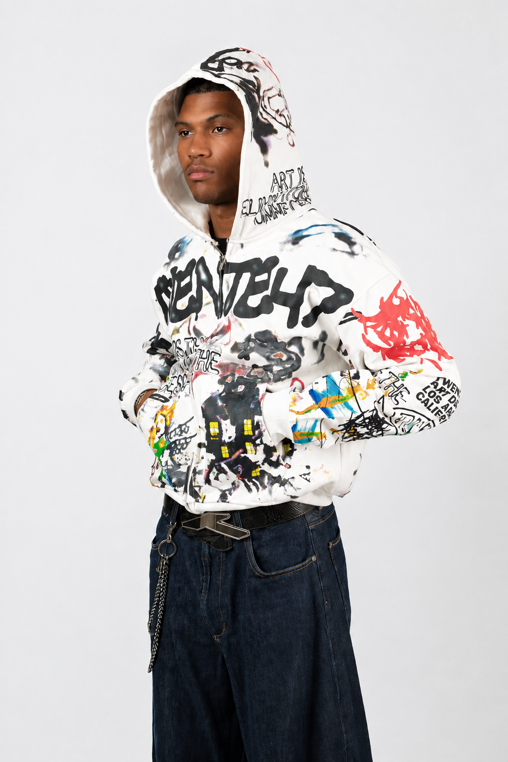 Collage Zip-Up Hoodie